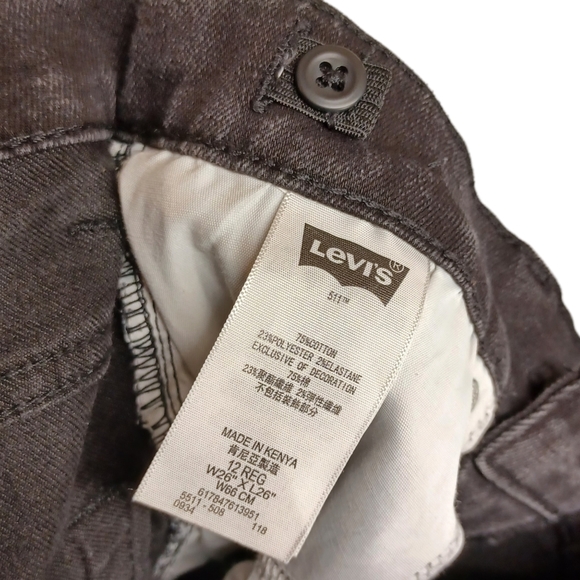 LEVI'S 511 Slim Black Jeans 12 Reg (W26xL26) - Picture 5 of 7